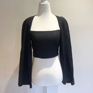 Mara Hoffman Black with Square Neckline Crop Top - Size 0